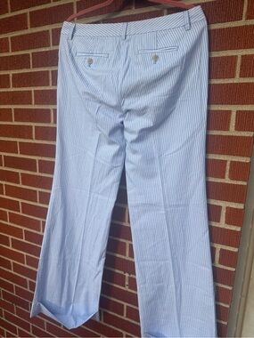 J. Crew Blue & White Pinstripe Trousers